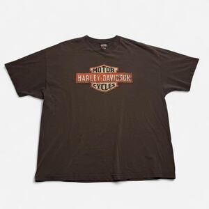 Harley Davidson Motor Cycles Brown Graphic T Shirt Size 2XL